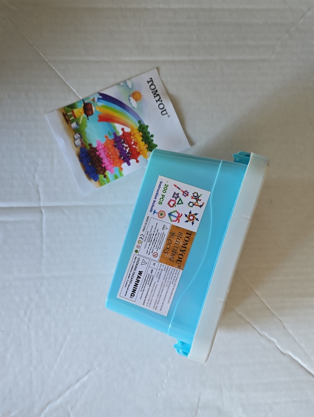 Kids Interlocking Beads Toy Set - Light Blue Storage Case